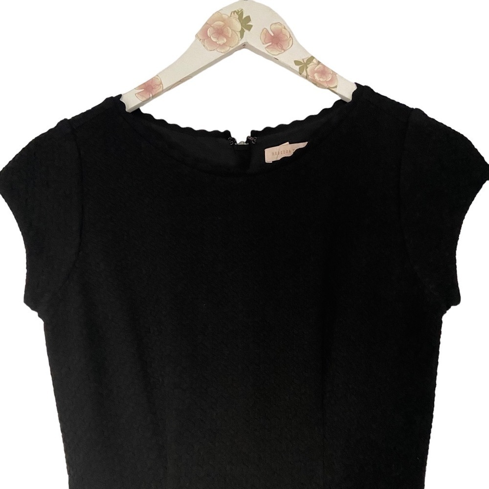 Rebecca Taylor Women's Honeycomb Stretch Texture Dress Fit & Flare Black Size 00 - Picture 6 of 13